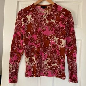 JCrew paisley sweater size medium